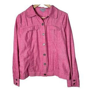 Nordstrom Amber Sun Collection Pink Linen Blend Classic Jacket Medium